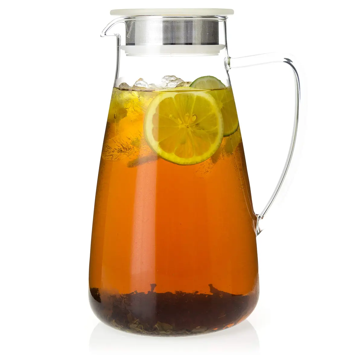 FORLIFE Flask Glass Tea Jug Pitcher 64 oz | Borosilicate & Stainless Steel Filter - view 2