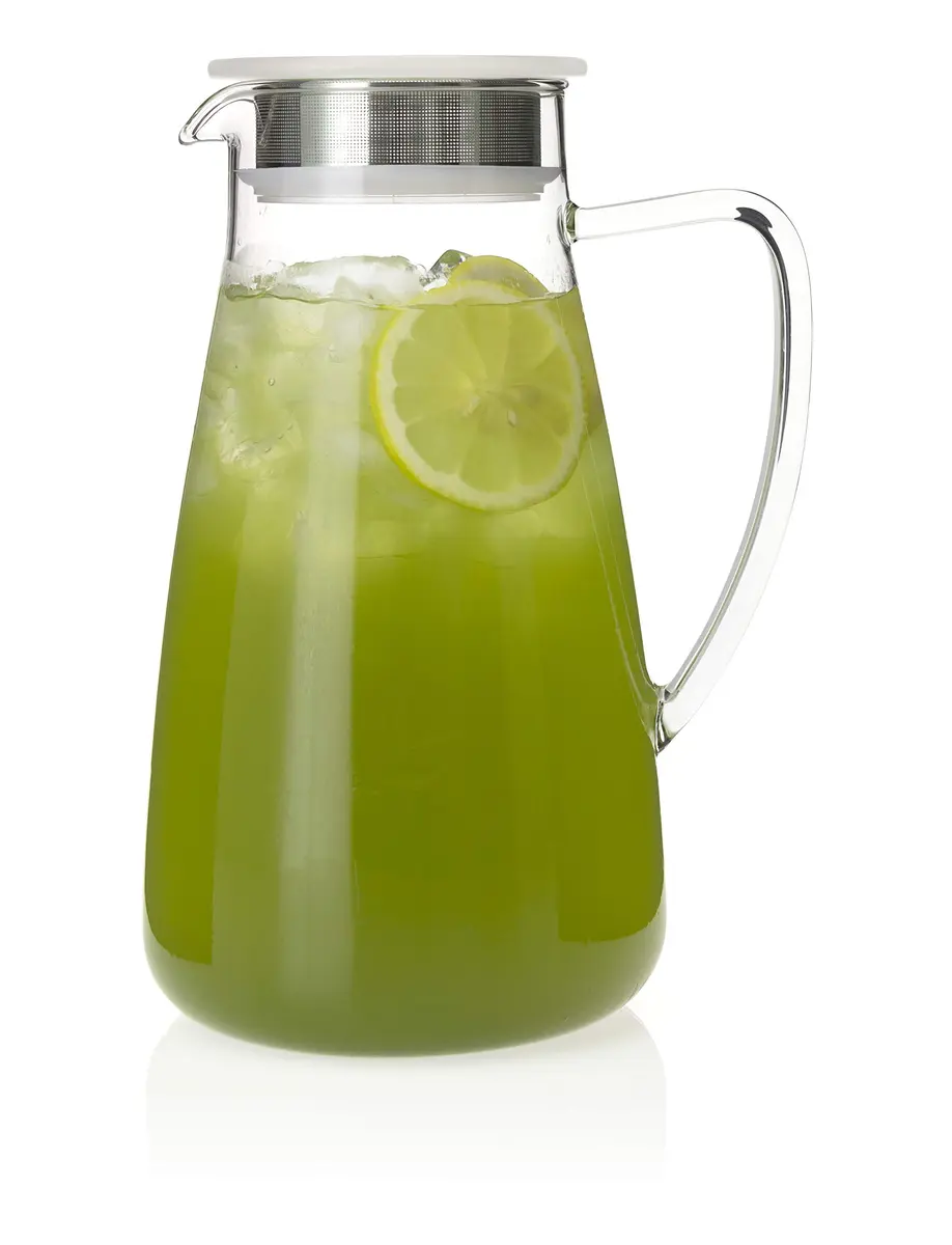 FORLIFE Flask Glass Tea Jug Pitcher 64 oz | Borosilicate & Stainless Steel Filter - view 3