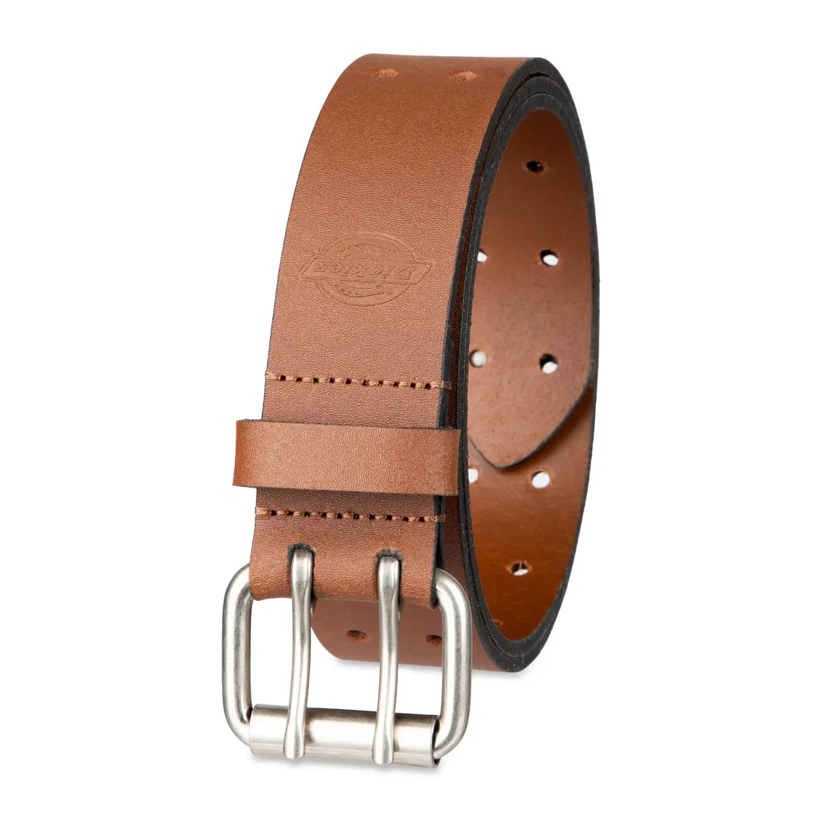 Dickies Men's Leather Double Prong Belt, Tan, 38 | Durable Fully Adjustable Leather Belt - main product image