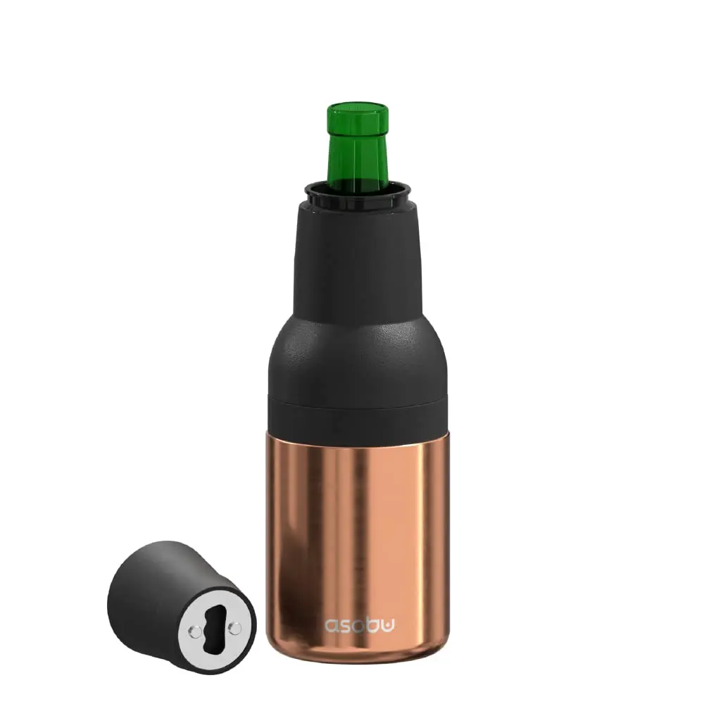 asobu Frosty Beer Holder 2 Go Vacuum Insulated 16oz | Double Walled Stainless Steel, Keeps Beer Cold 12h - main product image