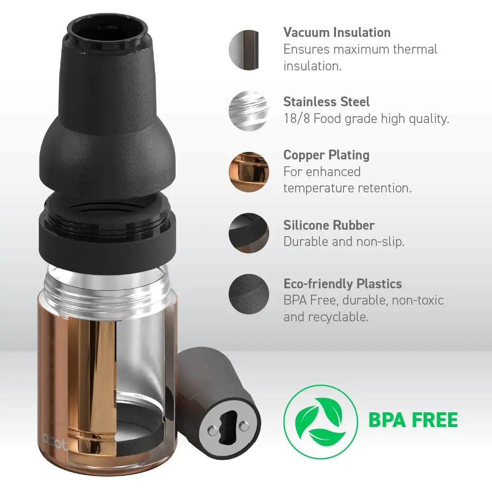 asobu Frosty Beer Holder 2 Go Vacuum Insulated 16oz | Double Walled Stainless Steel, Keeps Beer Cold 12h - view 5