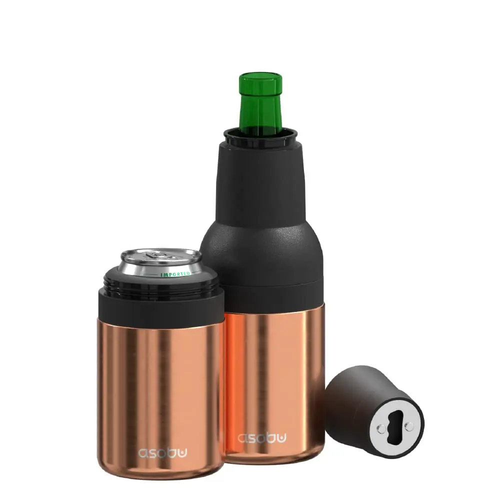 asobu Frosty Beer Holder 2 Go Vacuum Insulated 16oz | Double Walled Stainless Steel, Keeps Beer Cold 12h - view 2