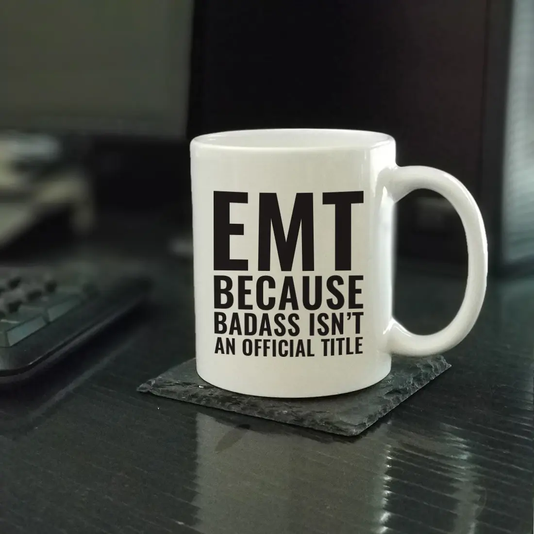 Andaz Press 11oz. Coffee Mug Gag Gift EMT Because Badass Isn't | Humorous Ceramic Mug for All Occasions - view 2