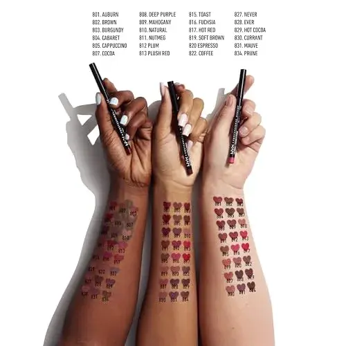 NYX PROFESSIONAL MAKEUP Slim Lip Pencil Mahogany | Creamy Long-Lasting Lip Liner - view 2