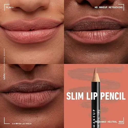 NYX PROFESSIONAL MAKEUP Slim Lip Pencil, Peakaboo Neutral | Long-Lasting Creamy Lip Liner (0.04oz) - view 4