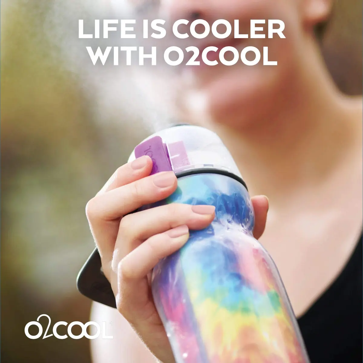 O2COOL Mist N Sip 20 oz (591 ml) Misting Sports Water Bottle Tropical | Insulated Double-Wall Design - view 8