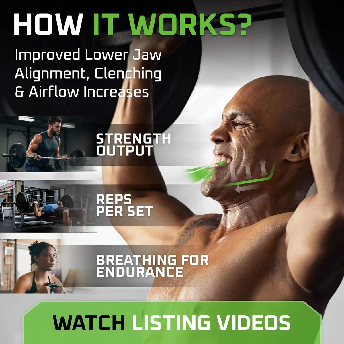 New Age Performance 6DS Weightlifting Mouthpiece | Heavy Lifting Jaw Stabilizer for Strength & Reps - view 3