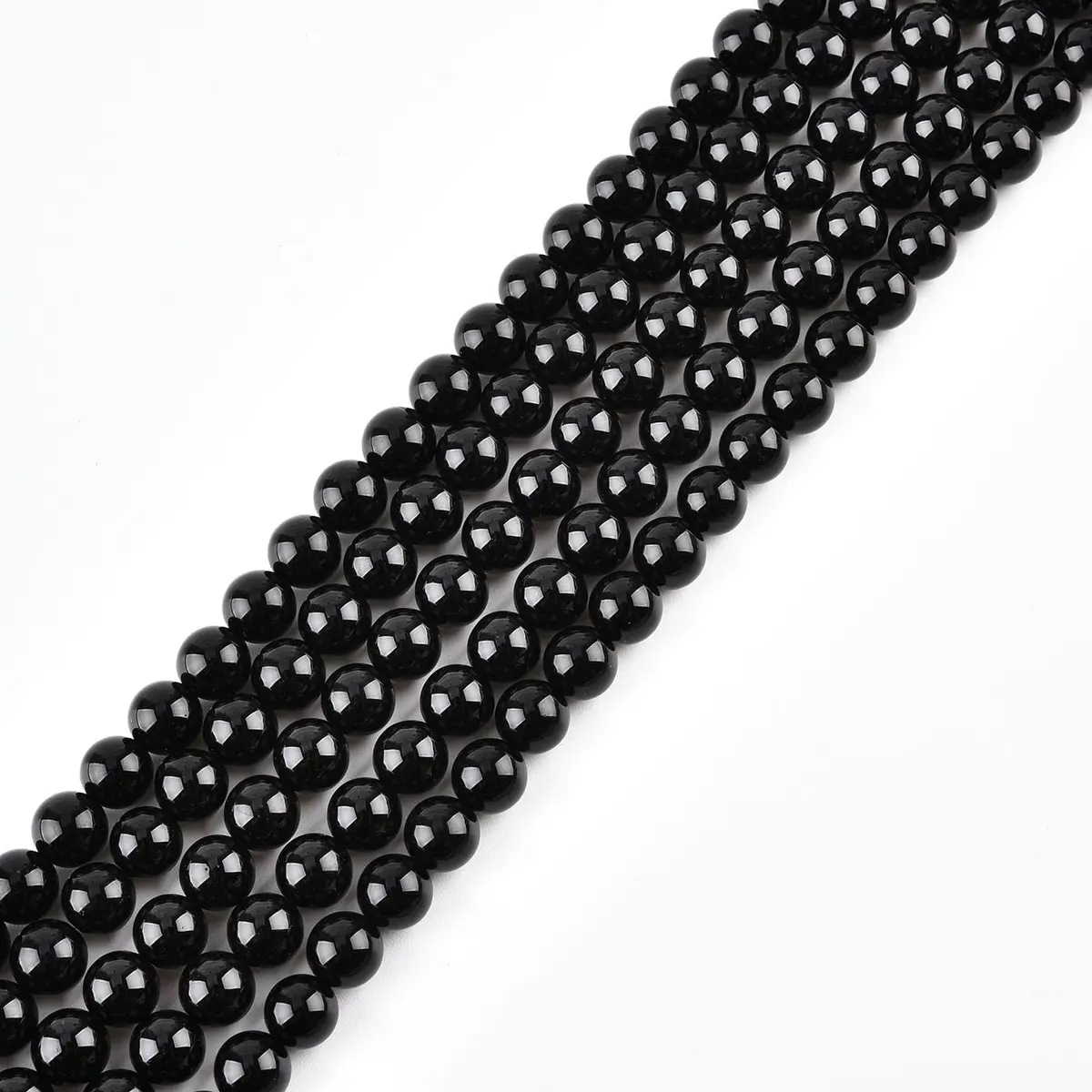 LIFAVOVY 4mm Natural Black Onyx Beads | Genuine Semi-Precious Jewelry Material for Jewelry Making & Crafts - main product image