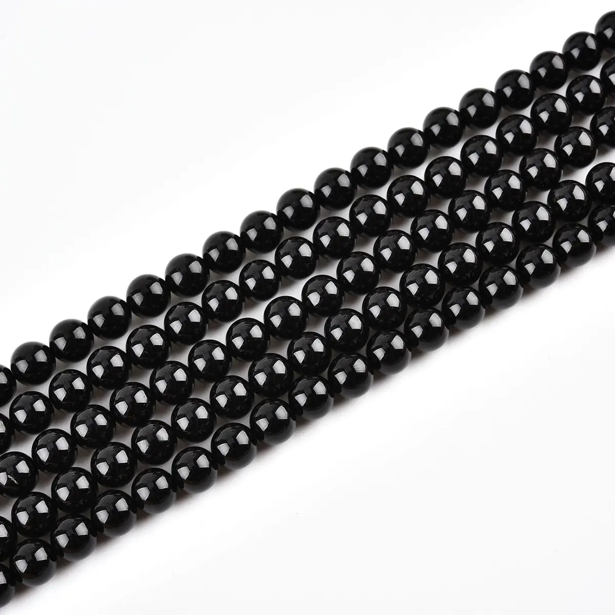 LIFAVOVY 4mm Natural Black Onyx Beads | Genuine Semi-Precious Jewelry Material for Jewelry Making & Crafts - view 3