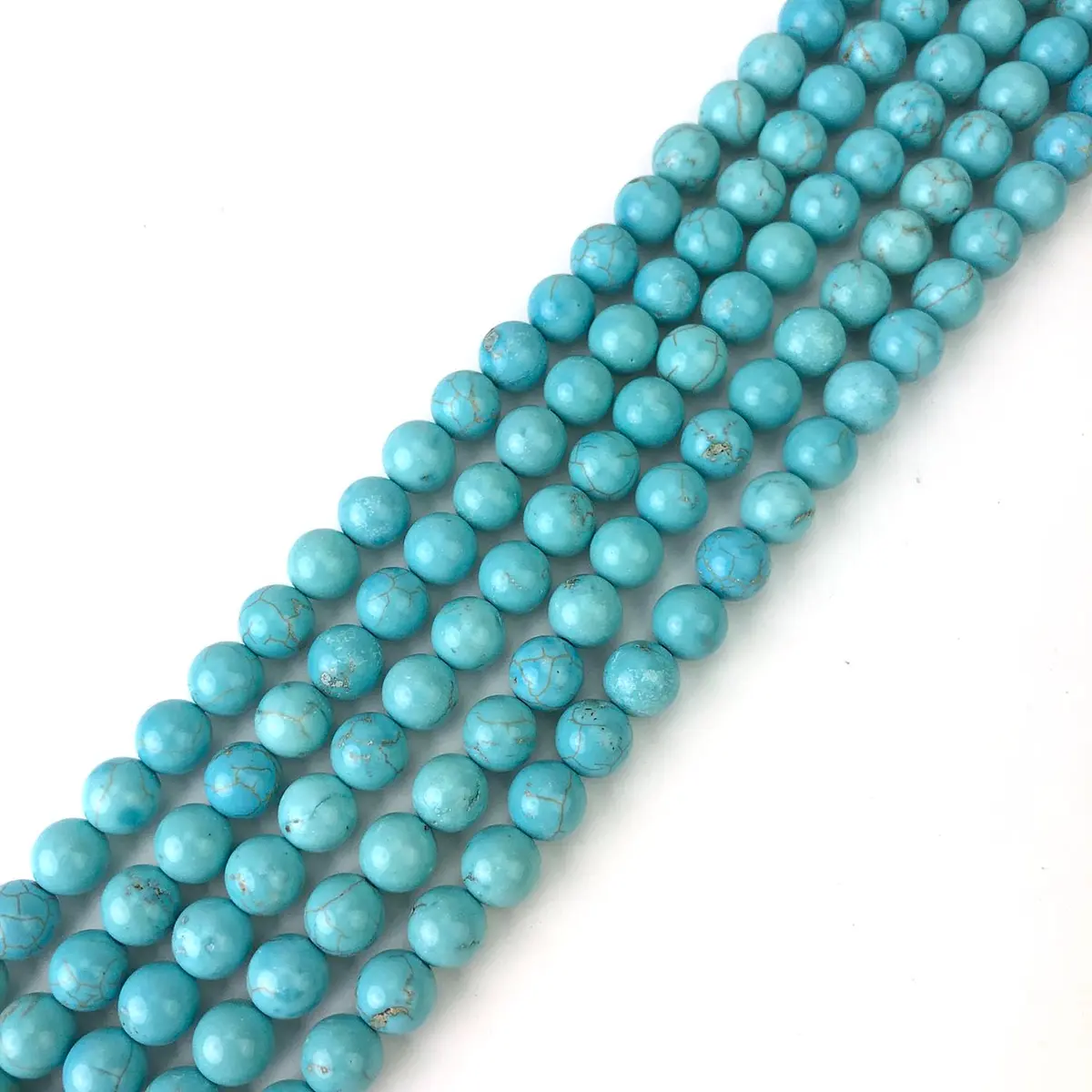 LIFAVOVY 6mm Blue Turquoise Beads Round Gemstone for Jewelry Making (60-64pcs/strand) | Natural Healing & Crafting - view 4