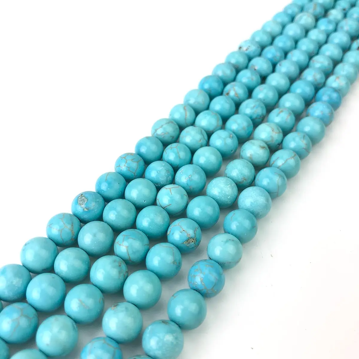 LIFAVOVY 6mm Blue Turquoise Beads Round Gemstone for Jewelry Making (60-64pcs/strand) | Natural Healing & Crafting - view 2
