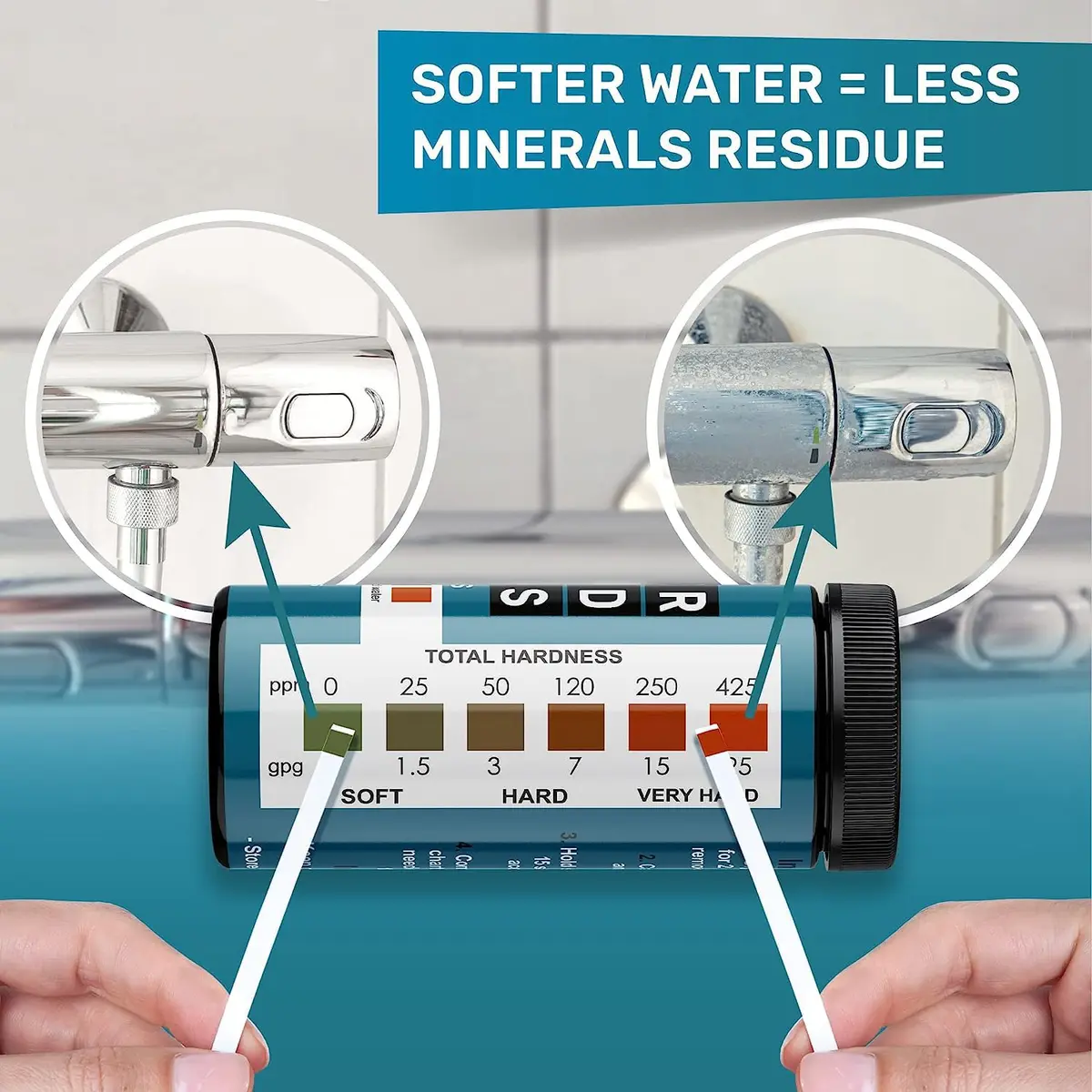 JNW Direct Water Hardness Test Strips 150 Count | Test Tap, Well, Softened Water - view 7