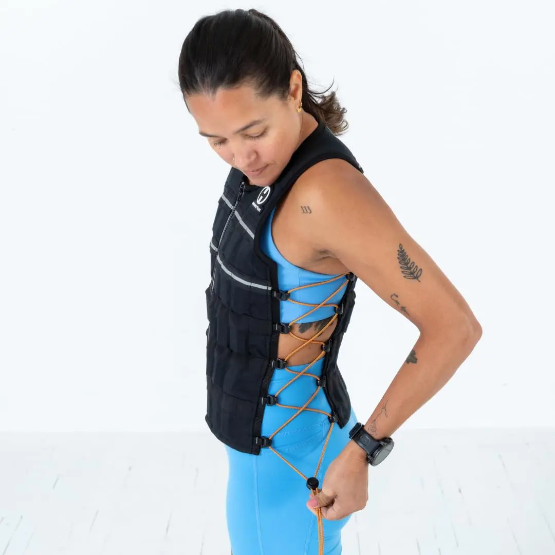 Hyperwear Hyper Vest ELITE Thin Weighted Vest, Black, M, 20 lb | Comfortable, Adjustable, USA Steel Weights - view 5