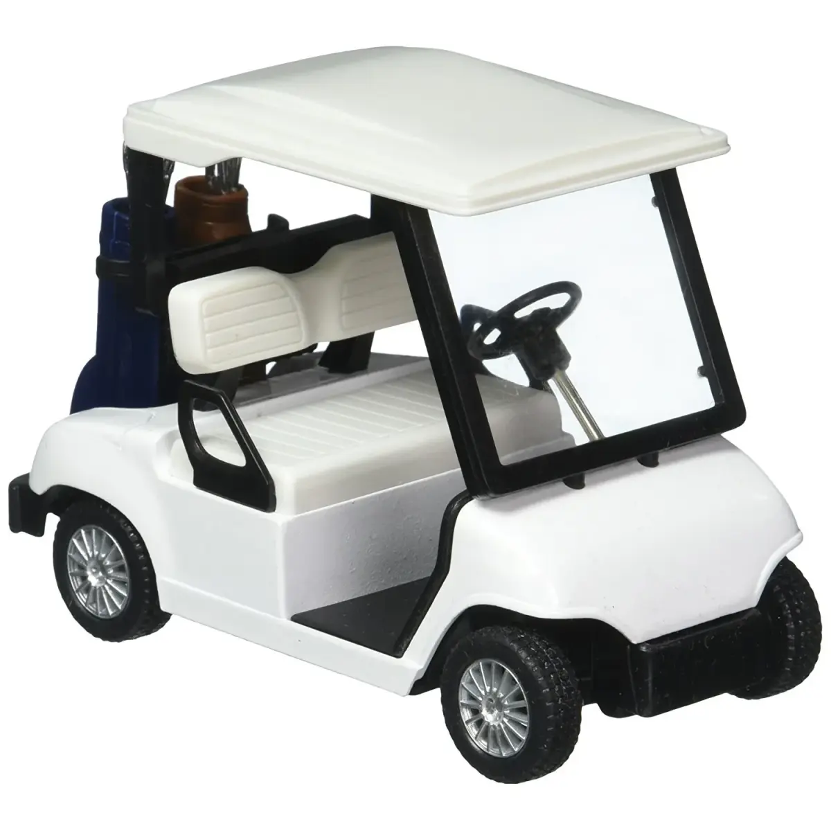 KinsFun Golf Cart Pullback Action Toy 11.4 cm (4.5 Inches) | Detailed Die Cast Metal Model with Moveable Clubs - main product image