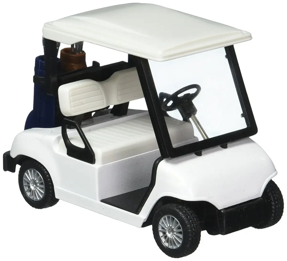 KinsFun Golf Cart Pullback Action Toy 11.4 cm (4.5 Inches) | Detailed Die Cast Metal Model with Moveable Clubs - main product image
