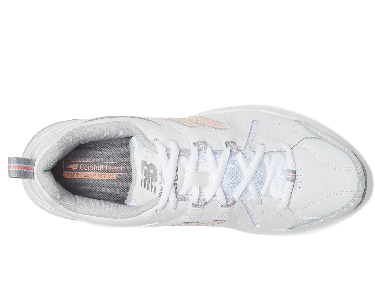 New Balance Women's 608 V5 Casual Comfort Cross Trainer, White/Pink, Size 5 | Supportive & Cushioned for All-Day Wear - view 2