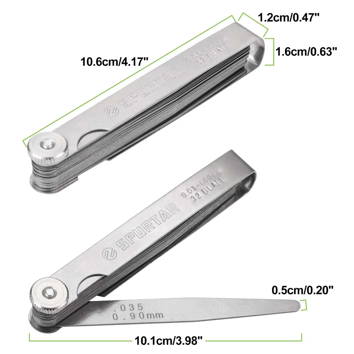 Spurtar Feeler Gauges 0.001-0.04" (0.03-1.00mm) 32 Blades Tapered - view 4