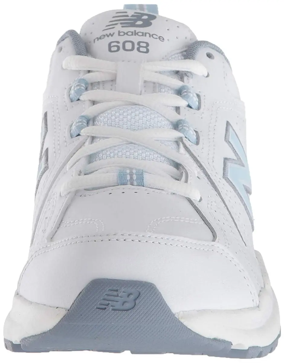 New Balance Women's 608 V5 Casual Comfort Cross Trainer, White/Light Blue, 6.5 | Supportive & Durable - view 3