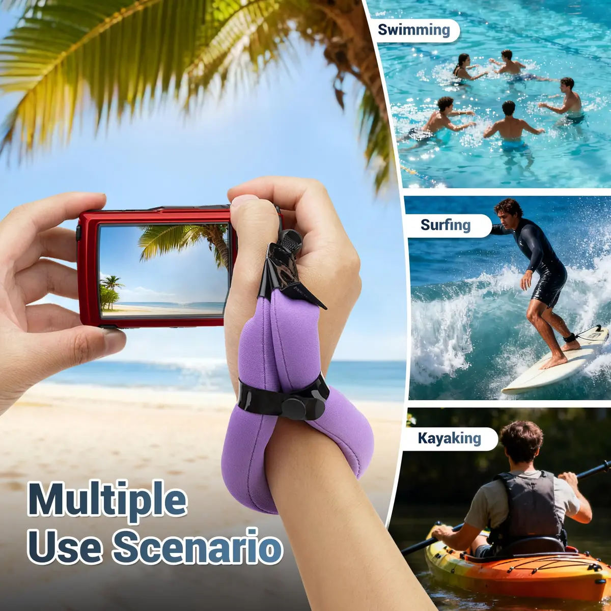 JJC Waterproof Floating Camera Wrist Strap for Olympus TG-7 Kodak WPZ2 | Keeps Gear Afloat & Visible - view 5