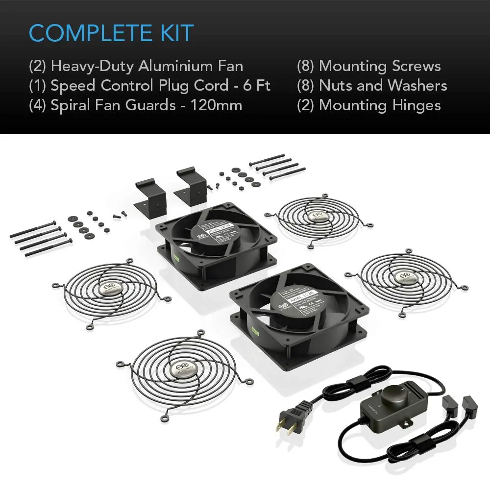 AC Infinity AXIAL S1238D Dual 120mm Muffin Fan with Speed Controller | High Airflow, UL Certified - view 5
