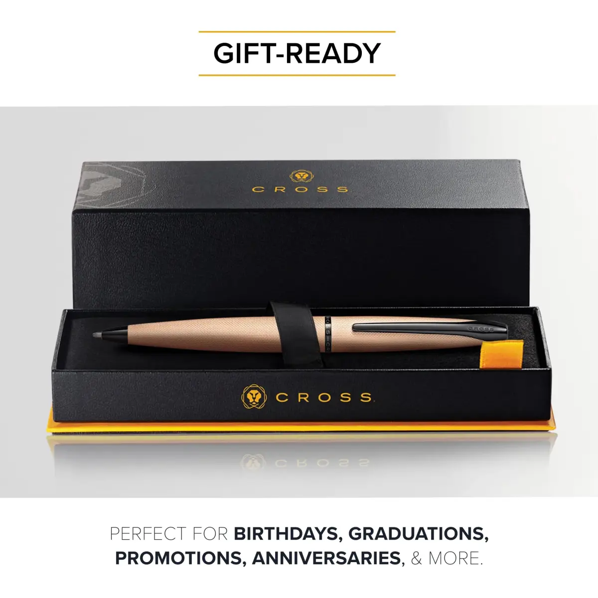 Cross ATX Brushed Rose Gold Ballpoint Pen, Medium Point, Black Ink | Smooth Writing, Refillable, Gift Box - view 6