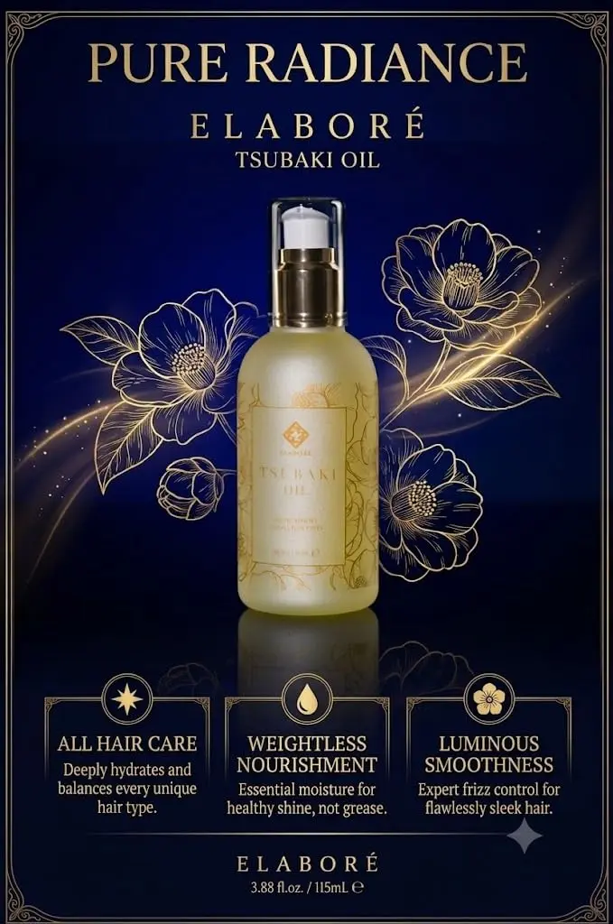 Elabore Tsubaki Oil 115ml (3.88 fl.oz) | Nourishing Hair Treatment for Dry Hair - view 2