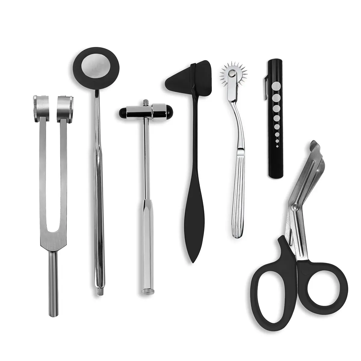 SurgicalOnline 7-Piece Neurological Reflex Hammer & Diagnostic Kit | Stainless Steel & Aluminum Alloy - main product image