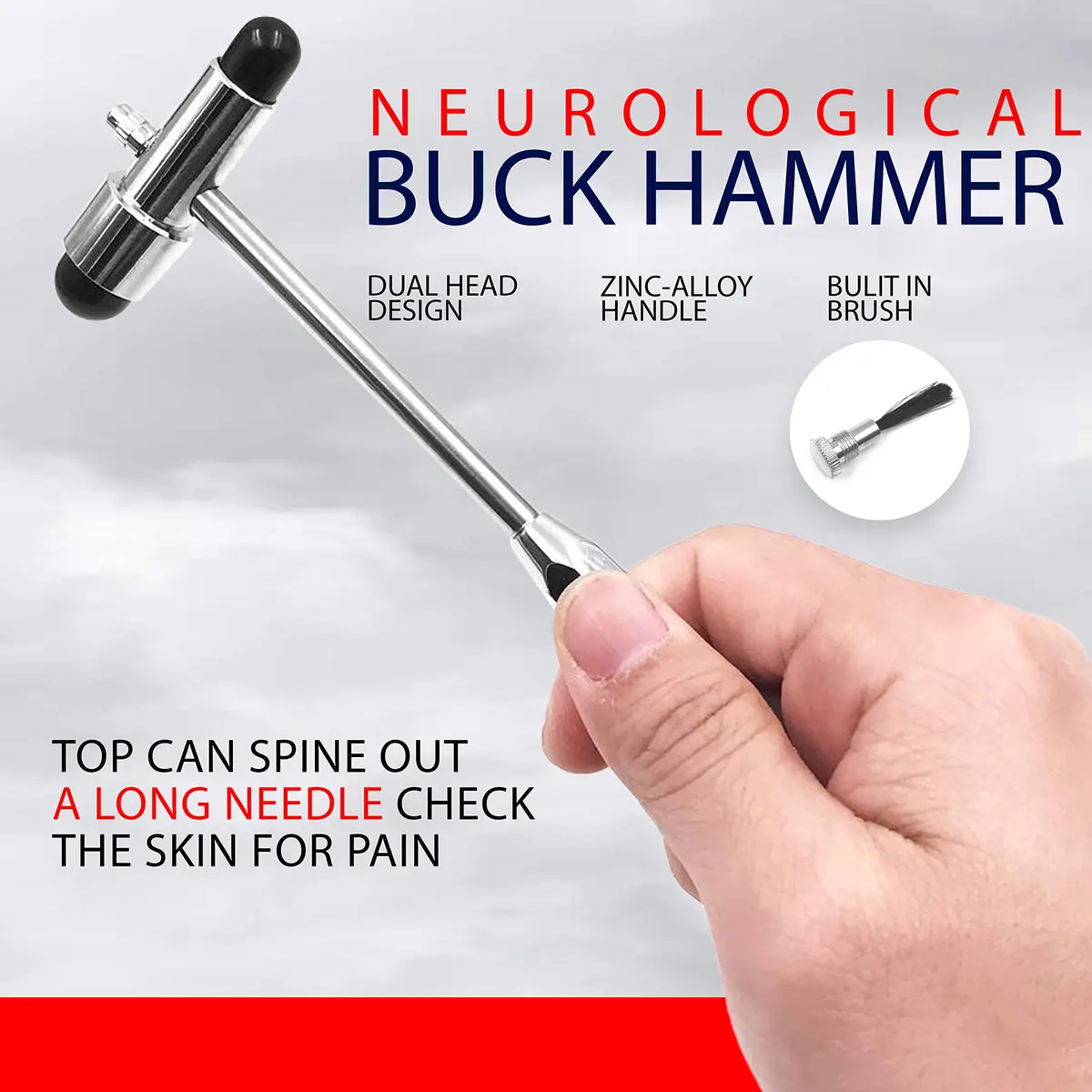 SurgicalOnline 7-Piece Neurological Reflex Hammer & Diagnostic Kit | Stainless Steel & Aluminum Alloy - view 4