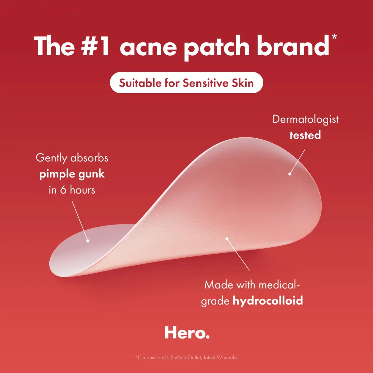 Hero Cosmetics Mighty Patch Original Nighttime Acne Pimple Patches, 72 Ct | Absorbs Gunk Overnight - view 6