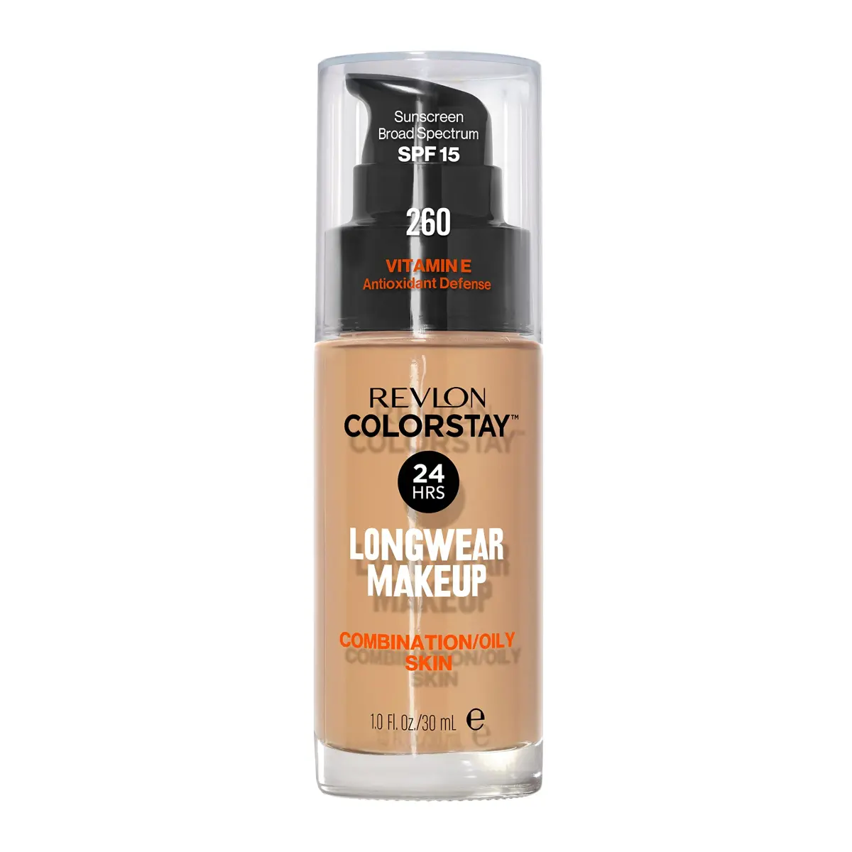 Revlon ColorStay Longwear Makeup for Combination/Oily Skin, 260 Light Honey, 29.57 ml (1 fl oz) | 24-Hour Matte Finish - main product image