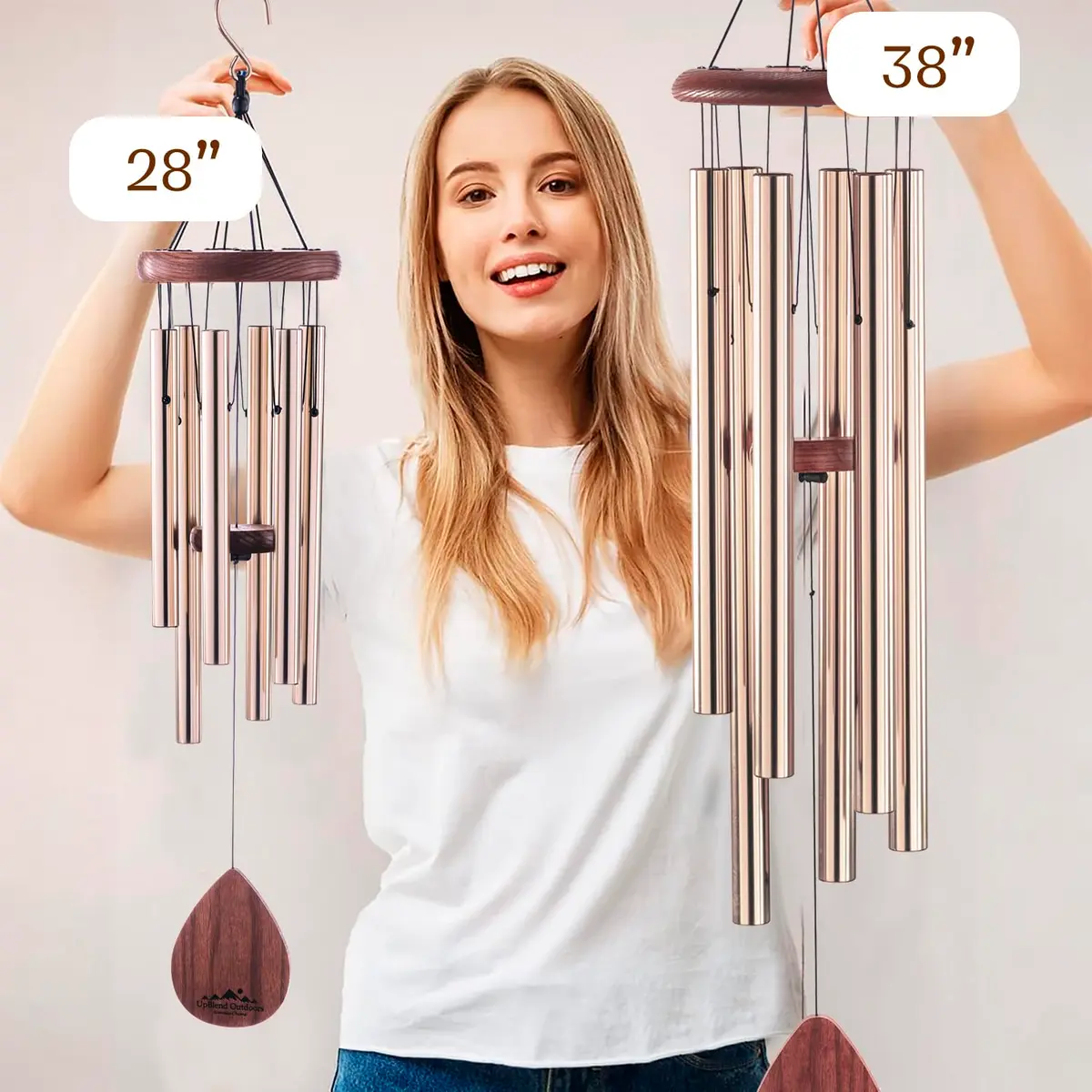 UpBlend Outdoors Havasu Bronze Aluminum Wind Chime 71cm (28") | Hand-Tuned E Major Pentatonic Scale - view 9