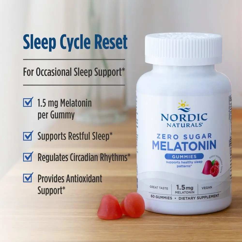 Nordic Naturals Melatonin Gummies 60 Count | Sugar Free Raspberry Sleep Aid for Adults - view 4