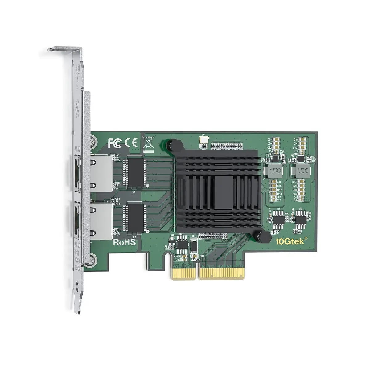 10Gtek Gigabit Ethernet Network Card I350-GE-2T-X4 Dual RJ45 Ports 1Gbps PCIe 2.0 X4 | Intel I350AM2 Controller - view 3