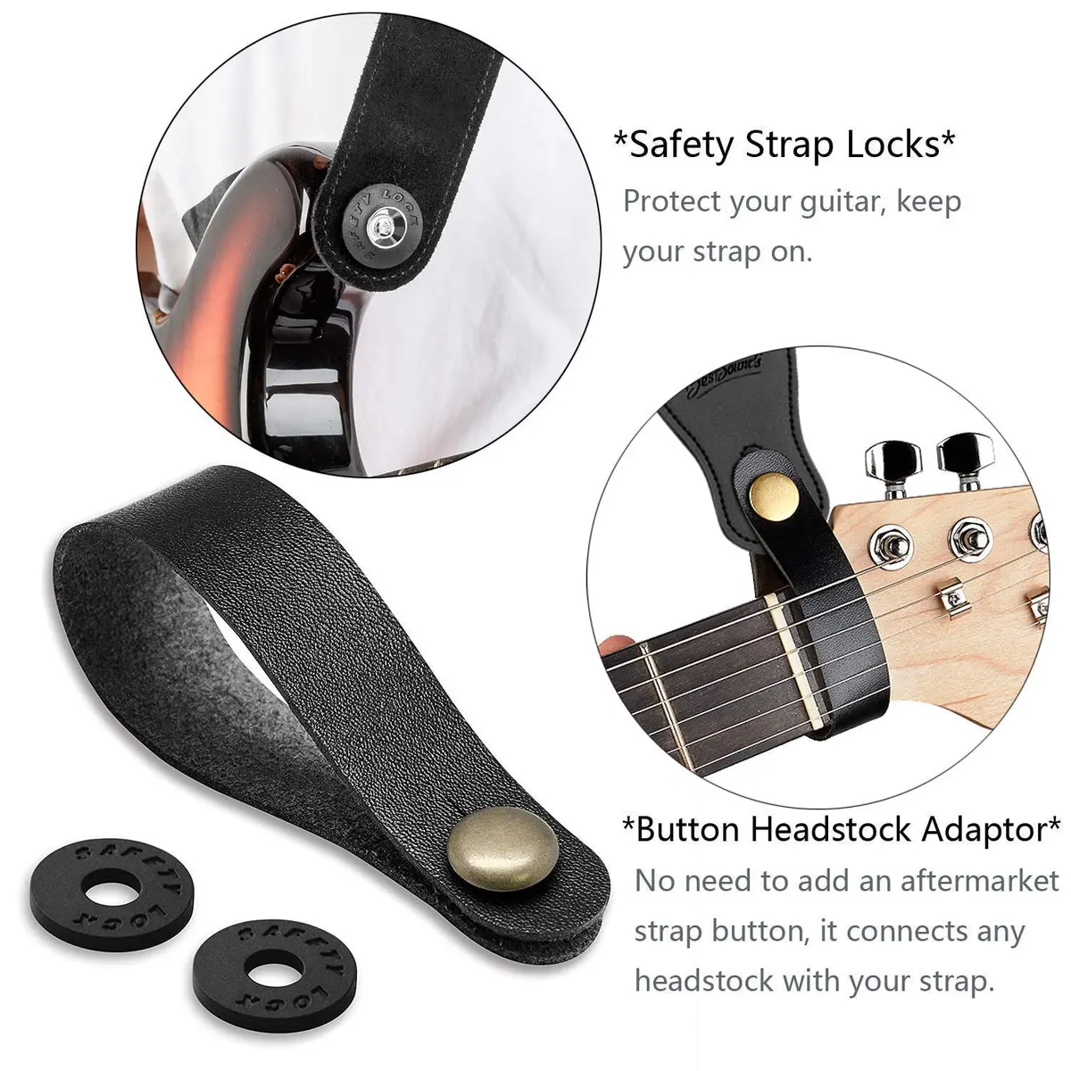 BestSounds Van Gogh Starry Night Guitar Strap Includes Strap Button & 2 Strap Locks, Adjustable Guitar Shoulder Strap For Bass, Electric & Acoustic Guitar - view 3
