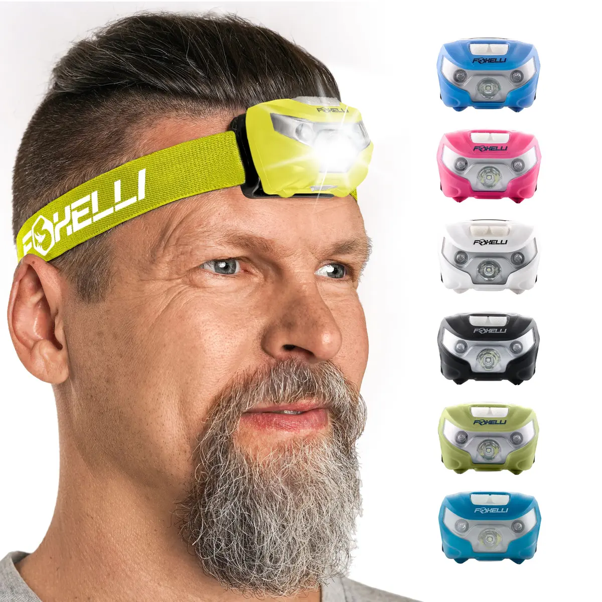 Foxelli USB-C Rechargeable LED Headlamp 160 Lumens | Waterproof, Lightweight & Adjustable for Outdoors & Kids - view 9