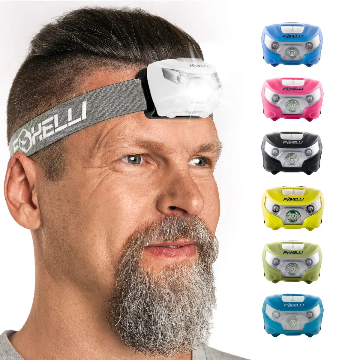 Foxelli USB-C Rechargeable LED Headlamp – Super Bright, Lightweight Head Lamp for Running, Camping, Hiking & Work – Comfortable Fit for Adults & Kids - view 9