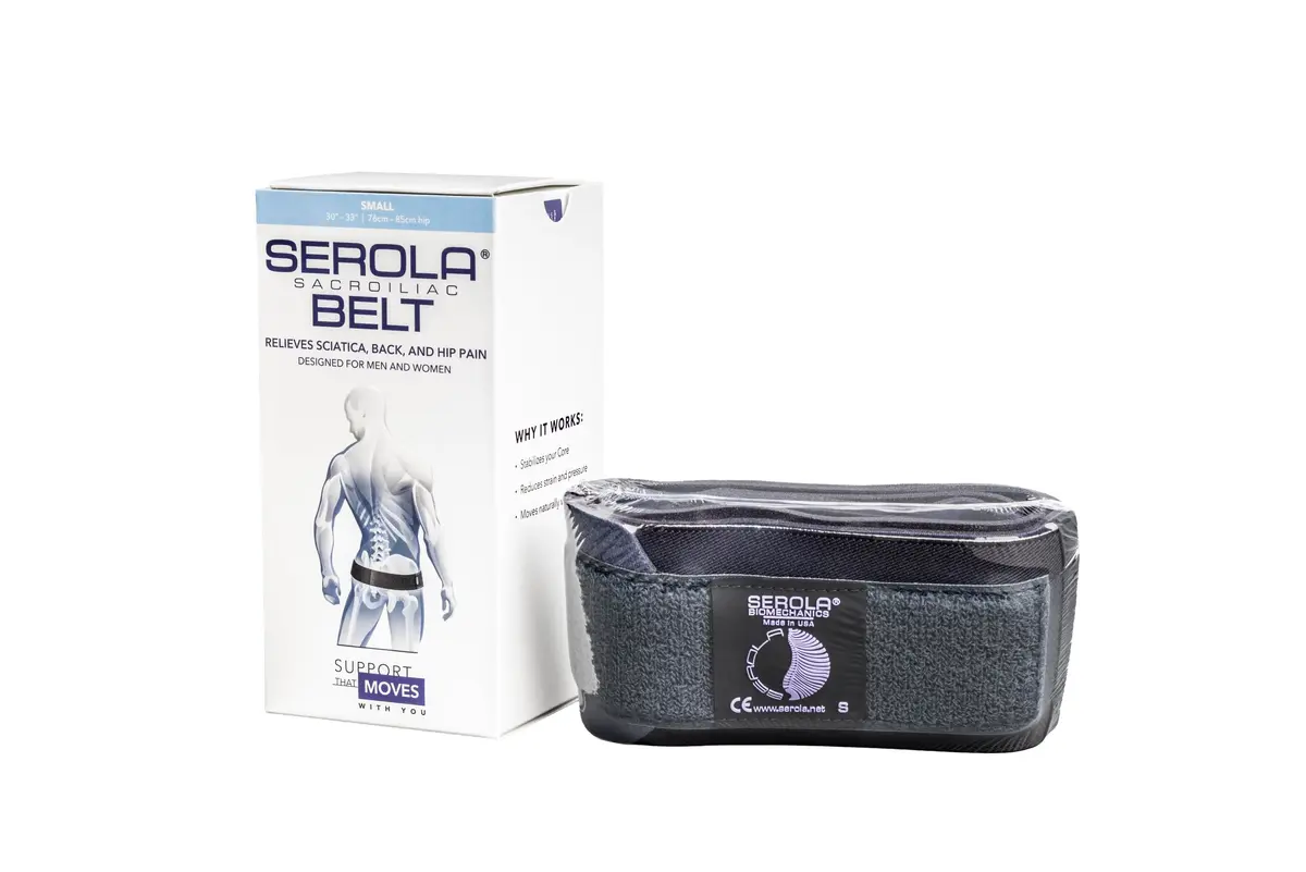 Serola Sacroiliac Belt Small (30-34 inch waist) for SI Joint Dysfunction, Sciatica, Pelvic & Hip Pain Support | Non-Slip Breathable Brace - main product image