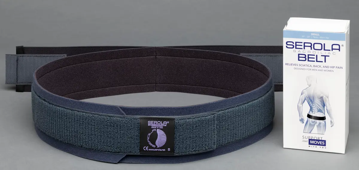 Serola Sacroiliac Belt Small (30-34 inch waist) for SI Joint Dysfunction, Sciatica, Pelvic & Hip Pain Support | Non-Slip Breathable Brace - view 2