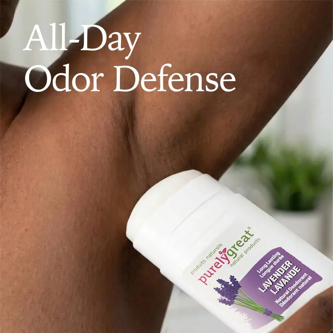 Purelygreat Lavender Scented Natural Deodorant Stick 75g (2.64 oz) | Aluminum-Free Odor Protection - view 5