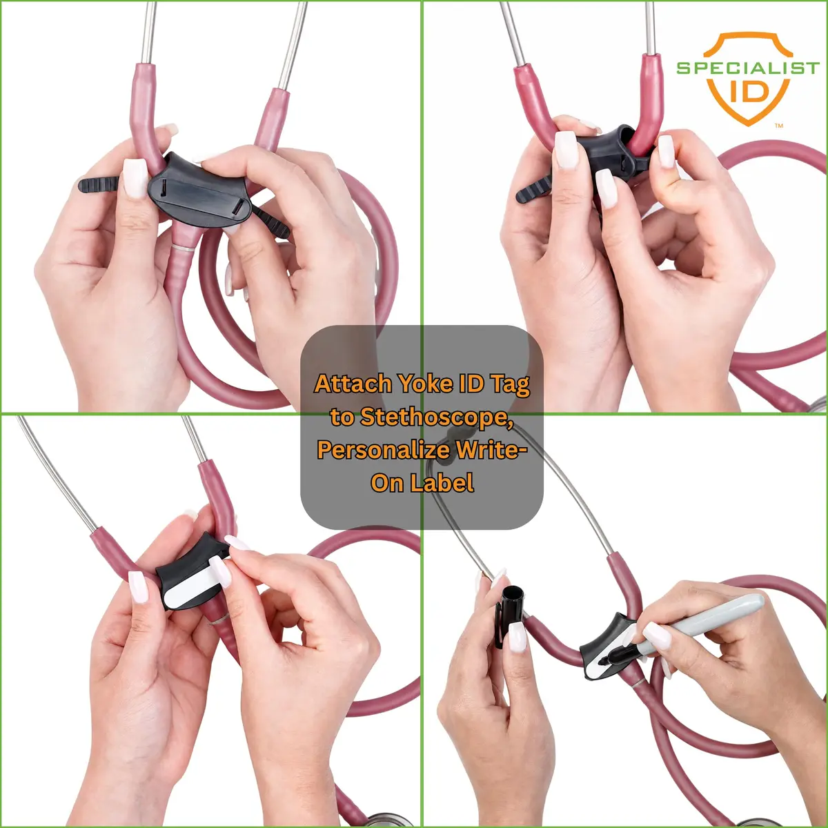 Specialist ID Black 10 Pack Universal Stethoscope Yoke ID Tag | Compatible with Cardiology Stethoscopes - view 4