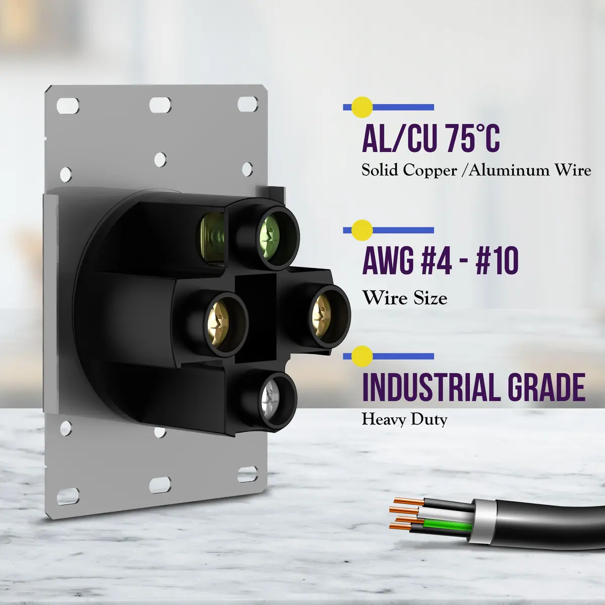 ENERLITES 30A Dryer Outlet, NEMA 14-30R, 125/250V, Black | UL Listed, Copper Only, Indoor/Outdoor - view 4