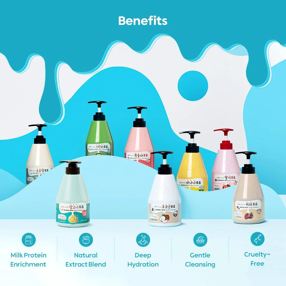 Kwailnara Banana Milk Body Wash 560ml (19.75 Fl Oz) | Korean Cleanser for Soft, Hydrated Skin - view 3