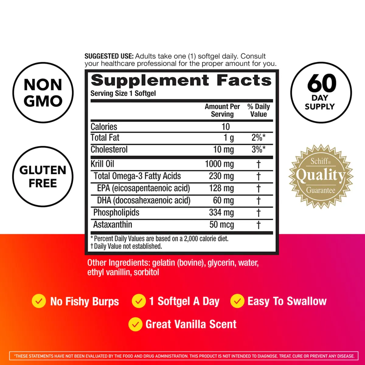 MegaRed Antarctic Krill Oil 1000mg Softgels (60 Count) | 2X Omega-3s, Heart Health Support - view 3