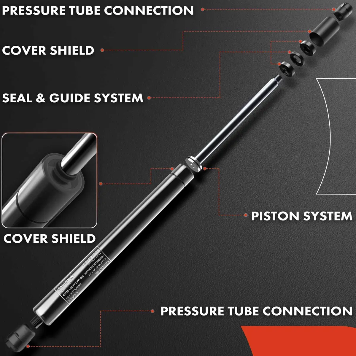 A-Premium Rear Tailgate Lift Supports Set of Two | Gas-Charged Shock Struts for Jeep & Patriot - view 5