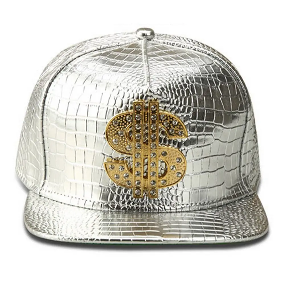 Wikavanli Silver Hip Hop Hat with Flat Brim and Snapback Closure | Adjustable for Men and Women - view 2