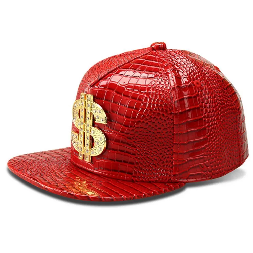 Wikavanli Red Hip Hop Hat Flat-Brimmed Rock Cap Adjustable Snapback for Men and Women - main product image
