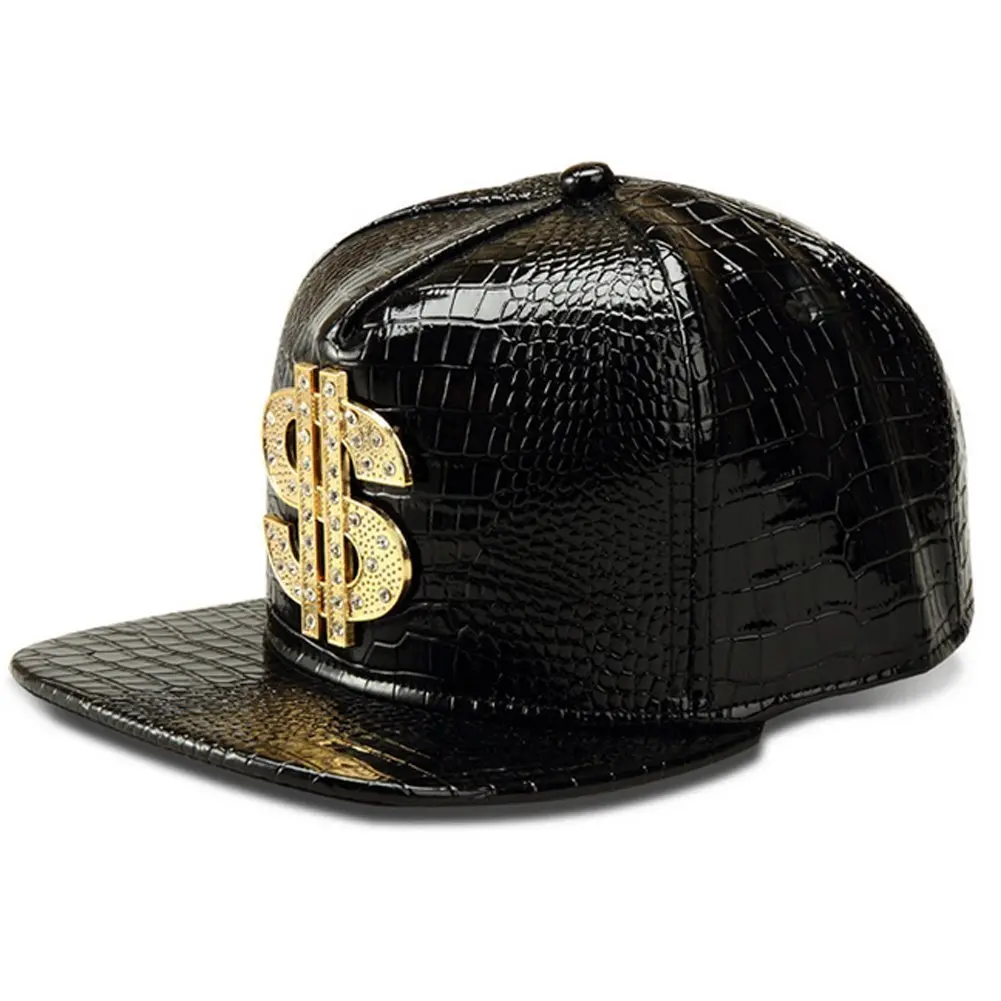 Wikavanli Black Hip Hop Hat Flat-Brimmed Rock Cap Adjustable Snapback for Men and Women - main product image