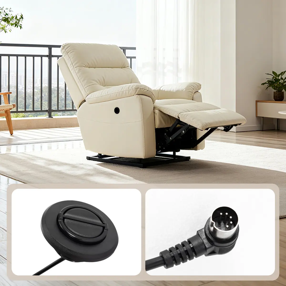Fromann 2-Button 5-Pin Round Recliner Hand Control Switch 13.7cm (5.4in) | Easy Fix for Power Lift Chairs - view 6