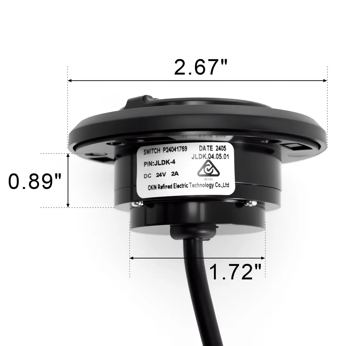 Fromann 2-Button 5-Pin Round Recliner Hand Control Switch 13.7cm (5.4in) | Easy Fix for Power Lift Chairs - view 3