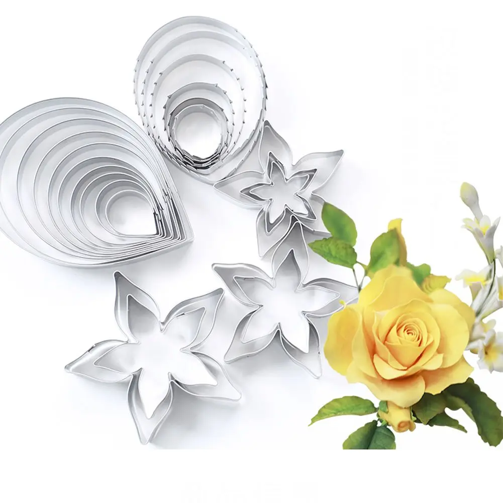 KALAIEN 23pcs Rose Petal Cutter Set for Fondant & Gum Paste | Stainless Steel Flower Moulds - view 6